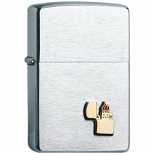 images/productimages/small/Zippo Regular Chrome Brushed Emblem 1300003.jpg